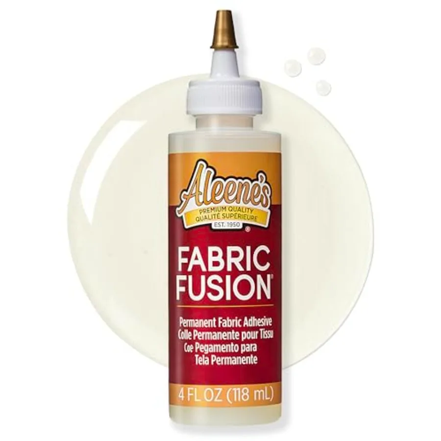 Fabric Fusion Glue, Permanent and Washable Adhesive, No-Sew Fabric Glue for Clothing, Denim, Polyester, Cotton, Flannel Materia