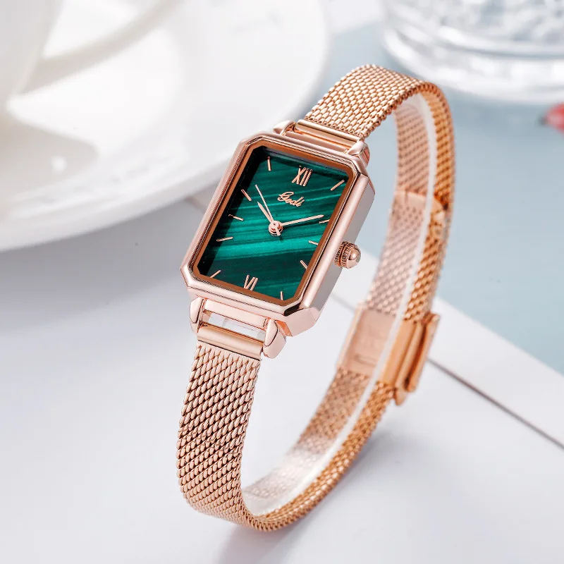 CILOAVintage Square Large Dial Women's Quartz Watch, Fresh Forest Style Simple Casual Wristwatch for Ladies