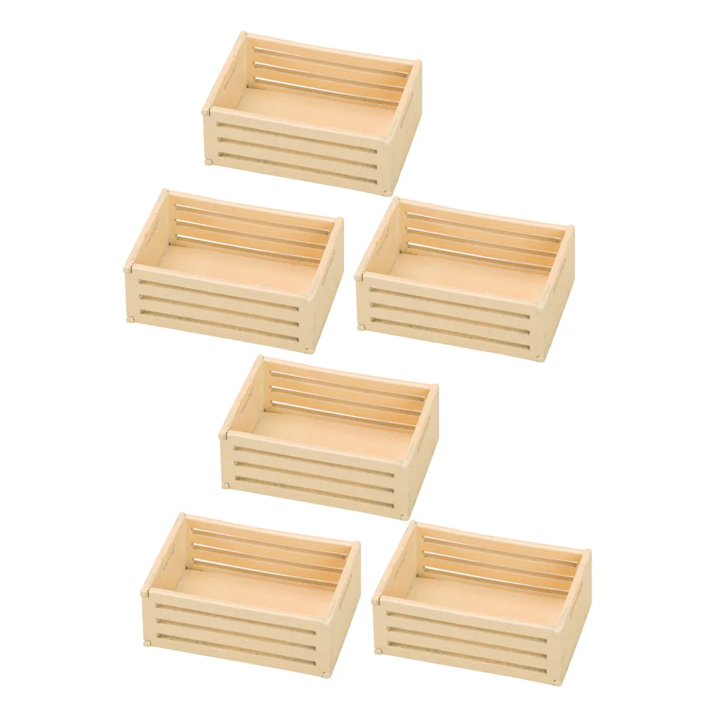 6 Pcs Mini Storage Basket Birthday Decoration for Girl House Miniature Things Simulation Model Shelf