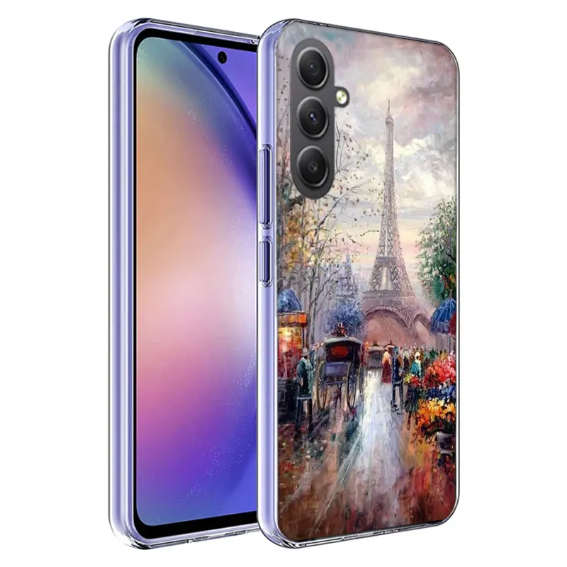 Pintura al óleo de artista de Londres, funda de teléfono para Samsung Galaxy A70, A50, A40, A30, A20E, A10, A71, A51, A41, A31, A21S, A11, A9, A8, A6 Pl