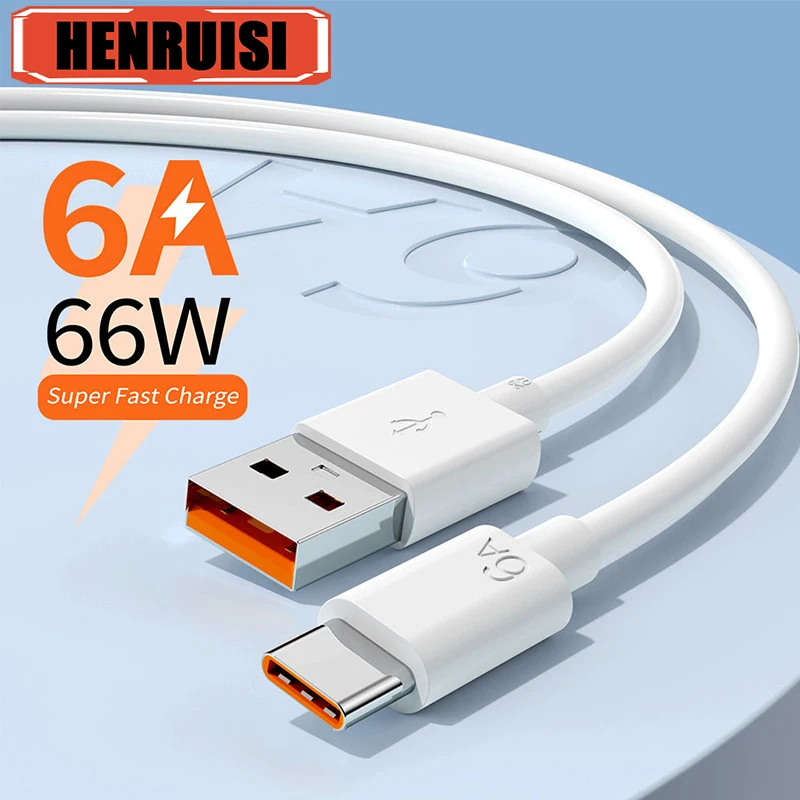 

100W 6A USB Type C Cable for Xiaomi Samsung iPhone POCO USB Mobile Phone Fast Charging Data Cord Wall Charger Adapter Data Cable