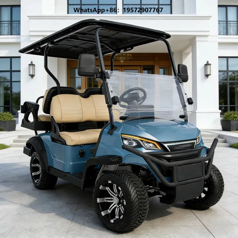 Electric 4 Seater Mini Golf Cart with Sport Design Folding Intelligent Controller & 70-90km Range