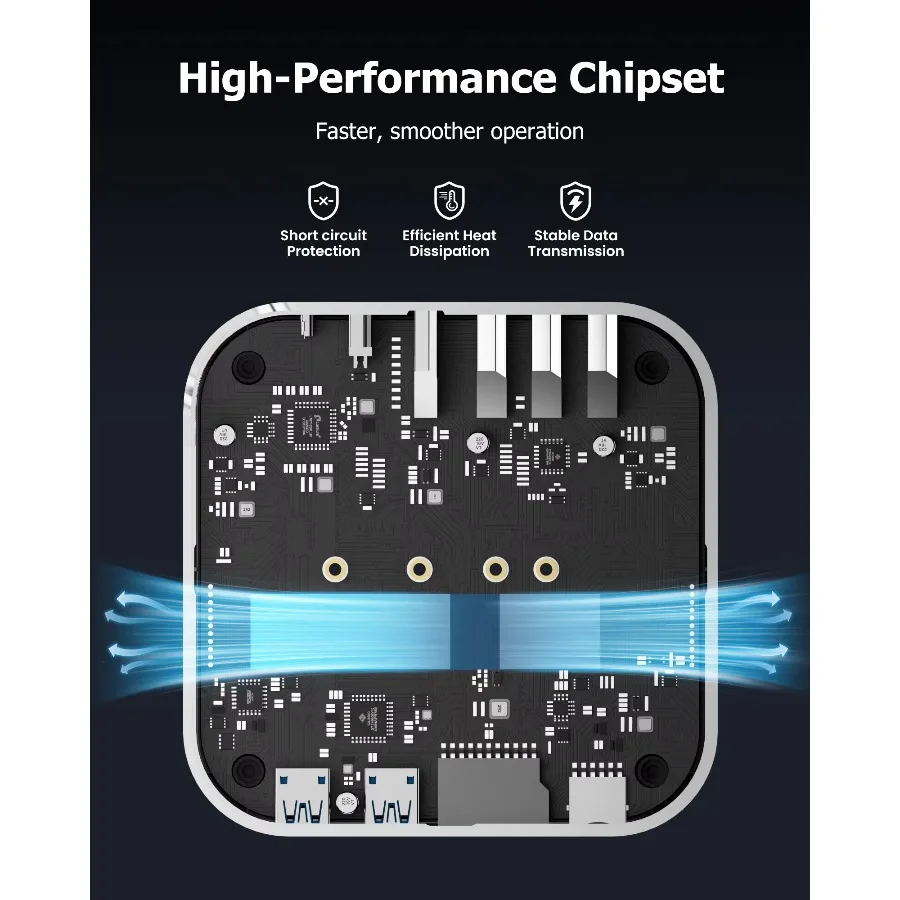 USB C Hub Docking Station For Mac Mini M4 Splitter M2 SSD Enclosure Hard Drive Case SD/TF4.0 Port Expansion Stand MiniLink Typec