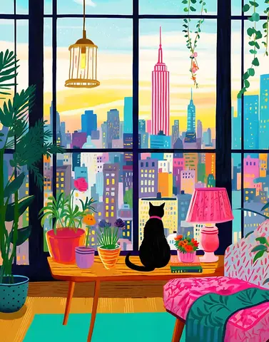 Wooden Puzzle 1314/1000/520 Piece for Adults Cat in New York Jigsaw Puzzle Bedroom Gameroom Livingroom Home Decor Birthday Gift