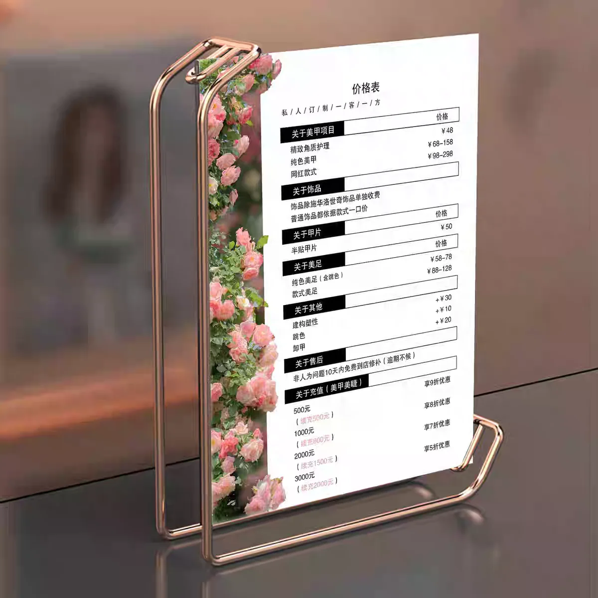 2 Pieces 8 Inch 160x220mm Metal Wedding Art Picture Photo Frame Menu Price Label Paper Acrylic Sign Holder Display Stand