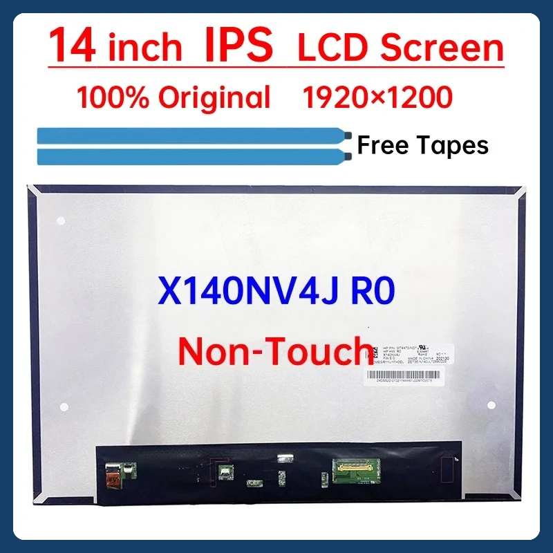 

14 Inch IPS Laptop LCD Screen X140NV4J R0 Display Matrix Panel Replacement 1920x1200 eDP 30 Pins Non-Touch P/N: M74470-ND1