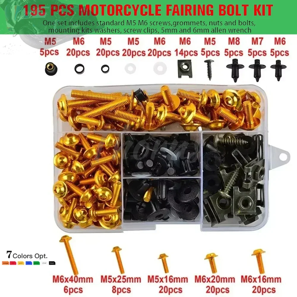 Moto Fairing Bolt & Bodywork Screw Kit w/Nuts For DIAVEL MONSTER 821 796 696 MULTISTRADA 1200 PANIGALE V4 DUCATI 848 SCRAMBLER