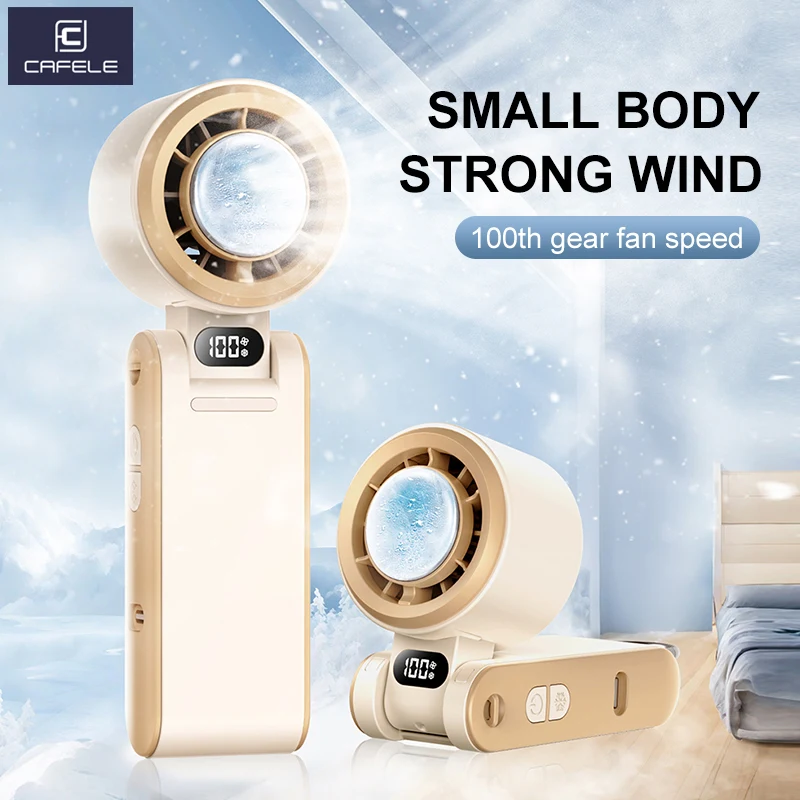 

Высокоскоростной портативный вентилятор CAFELE, 100 скоростей ветра, мини-турбовентилятор, 3000 мАч, перезаряжаемый персональный вентилятор с холодным компрессом