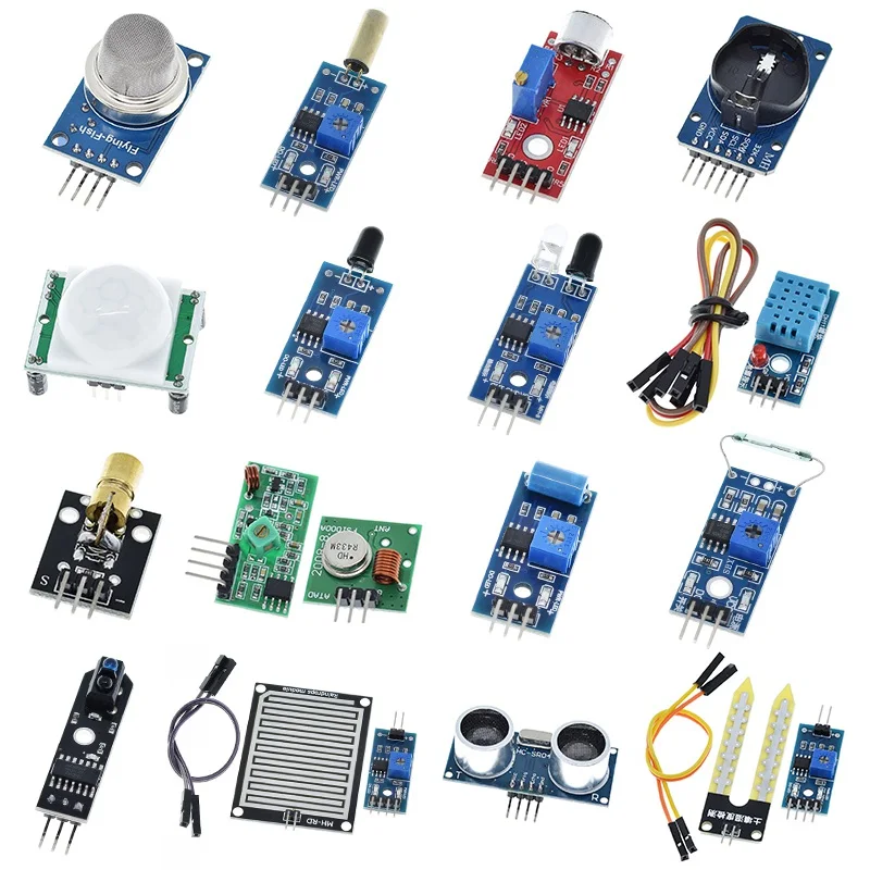 Imagem -02 - Kit de Módulo Sensor Tzt para Arduino 16 Pcs Lot Framboesa pi 16 Tipos