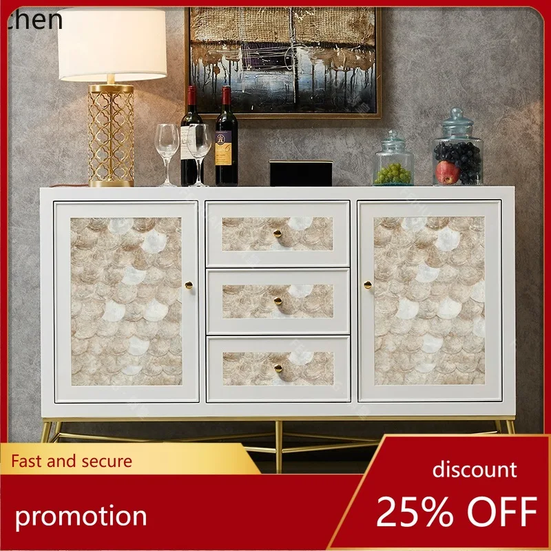 

ZML Sideboard Tea Cabinet Modern Simple Three Drawers Two Doors Dining Room Preparation Storage Cabinet