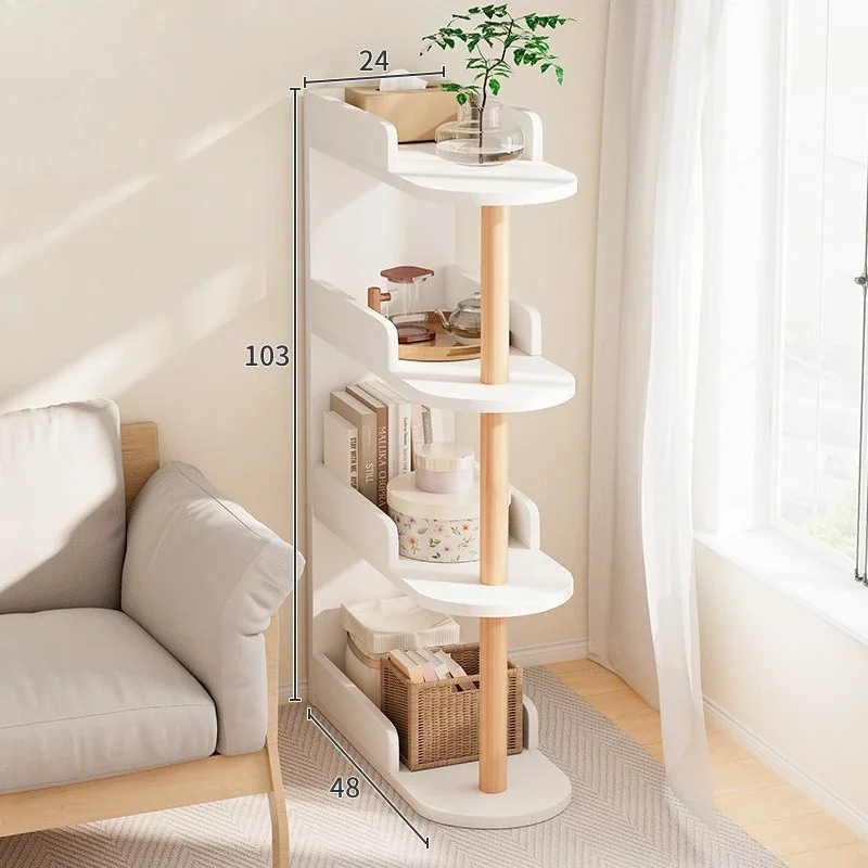 Wooden Corner Storage Bedside Table Simple Modern Multi-Layer Side Table Nightstand Cabinet Standing