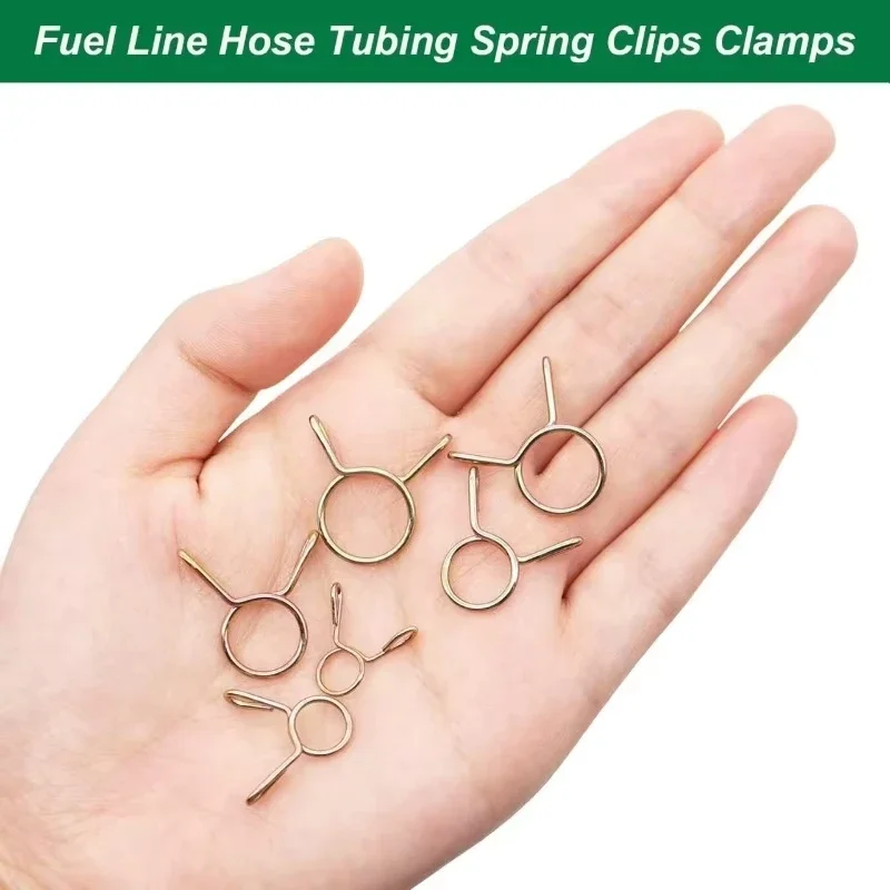 Spring Wire Hose Pipe Tube Clamp Clips Fastener Fuel Water Air Tubing Adjustable Band Assortment Stainless Steel 10Pcs 5-31mm