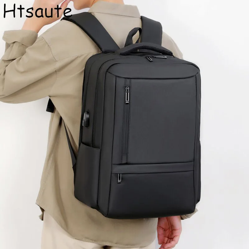 

2 Styles Multifunctional Men's Backpack 15.6" Laptop Backpack Waterproof Large Capacity Work Travel Backpack with USB Port