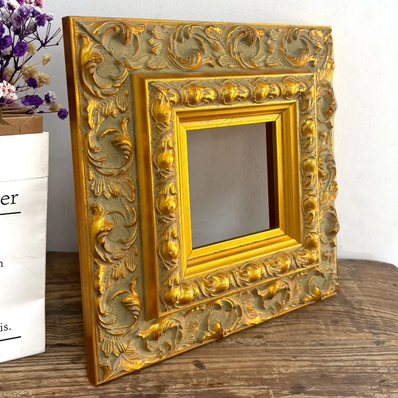 

2024 New Elegant Gold Frames Classic Picture Frame Solid Wood Photo Frame for Birthday Gift Wall Hanging Decor Home Decoration