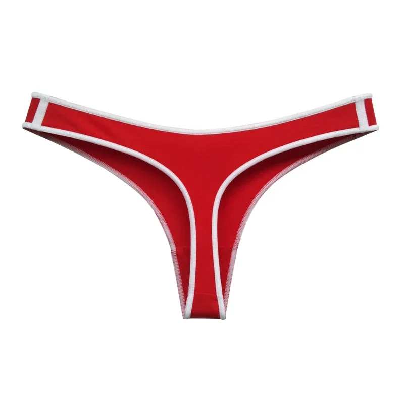 Customized Printing Your Custom Texts Thong Female Lingerie Red Cotton Underwear for Womens Soft Seamless Invisible Breathable