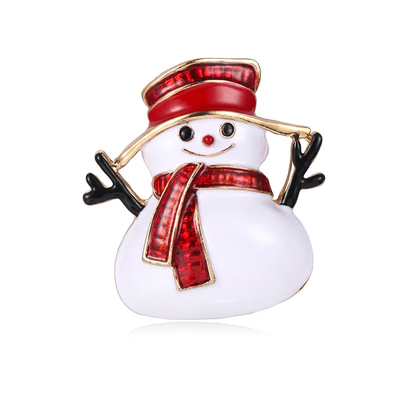 Enamel Snowman Brooches For Women Unisex Lovely Wear Hat Scarf Snowman Christmas New Year Pins Winter Party Daily Gifts