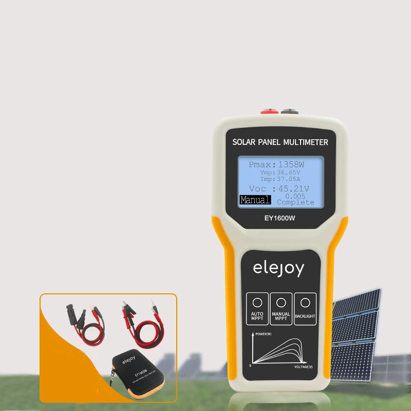 Nowy Multimetr Ręczny do Paneli Fotowoltaicznych, Multimetr do Paneli Solarnych, Automatyczne/Ręczne Wykrywanie, Wyświetlacz LCD o Wysokiej Rozdzielczości