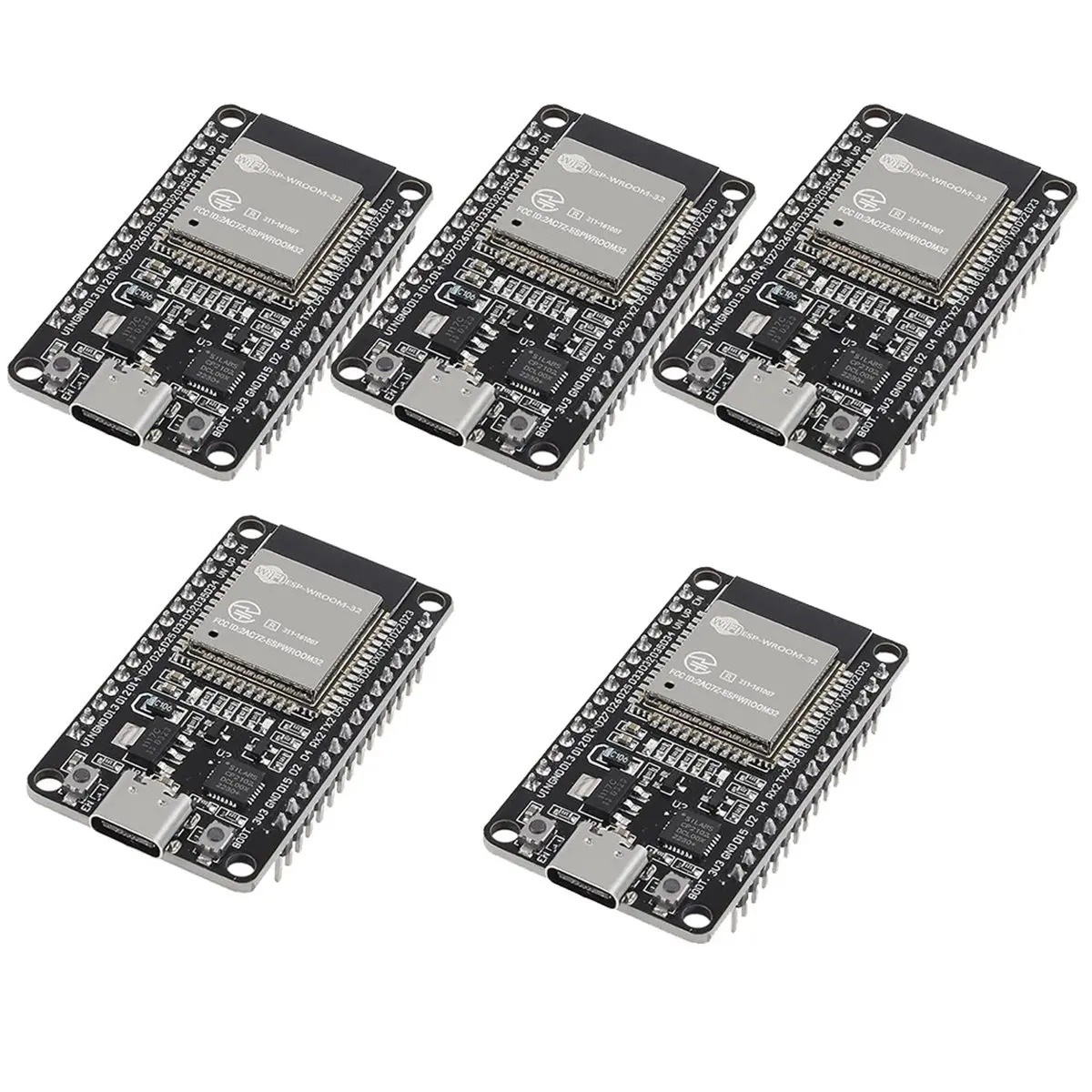 HDL 5PCS Development Board Type C 30pins ESP-WROOM-32 ESP32 ESP-32S CP2102 2.4GHz Dual-Mode WiFi + Bluetooth with AP STA