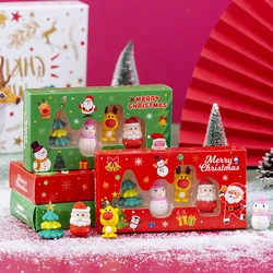 Radiergummi kreative 4 Boxed Weihnachten Gummi Anzug Briefpapier Set Weihnachts geschenk