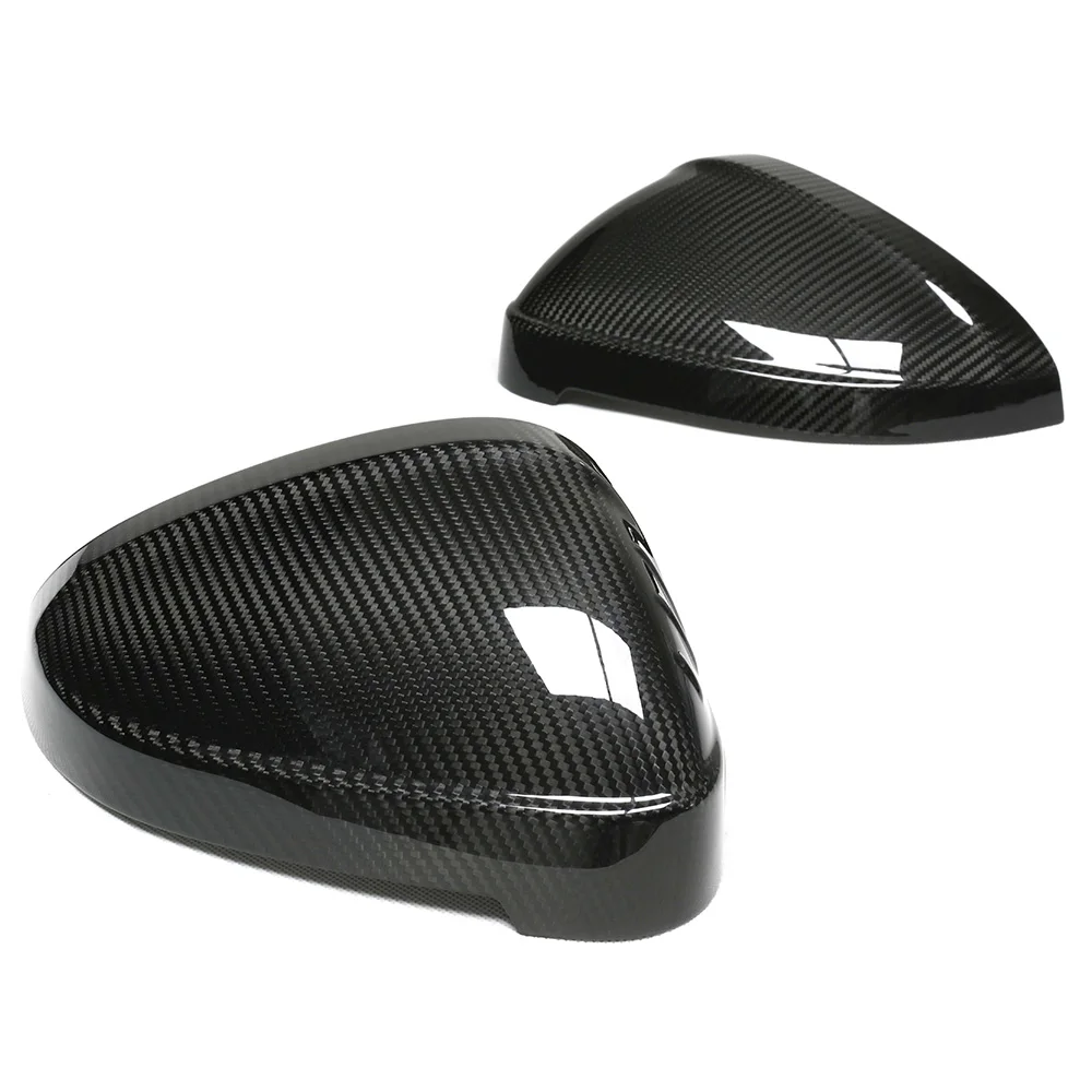 Full Dry Carbon Fiber Rear View Mirror Cover For Audi 2016-24 B9 A4 S4 RS4 A5 S5 RS5 Replacement with without lane assist