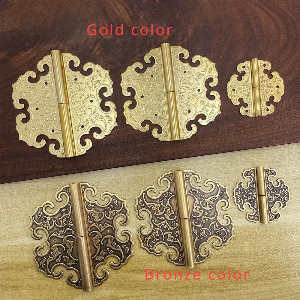 2 pcs Brass Classical Removable Hinges Antique Furniture Hinges Wood Cabinet Doors Box Hinges Mahogany Antique Hinge Hardware