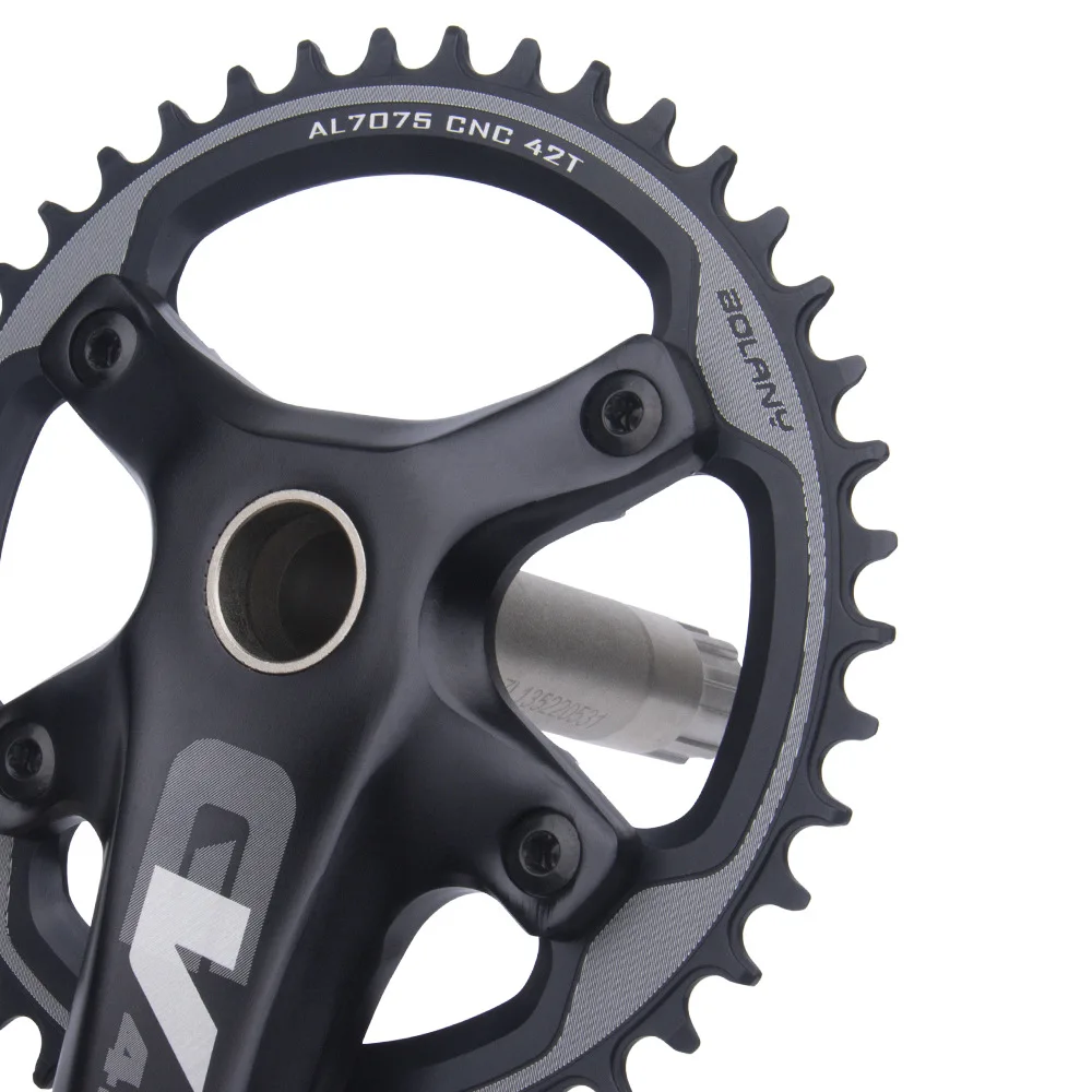 Bolany Road MTB Crankset 170MM 42T Aluminum Alloy Hollow One Positive and Negative Gear Single Disc For Cyclocross Bikes