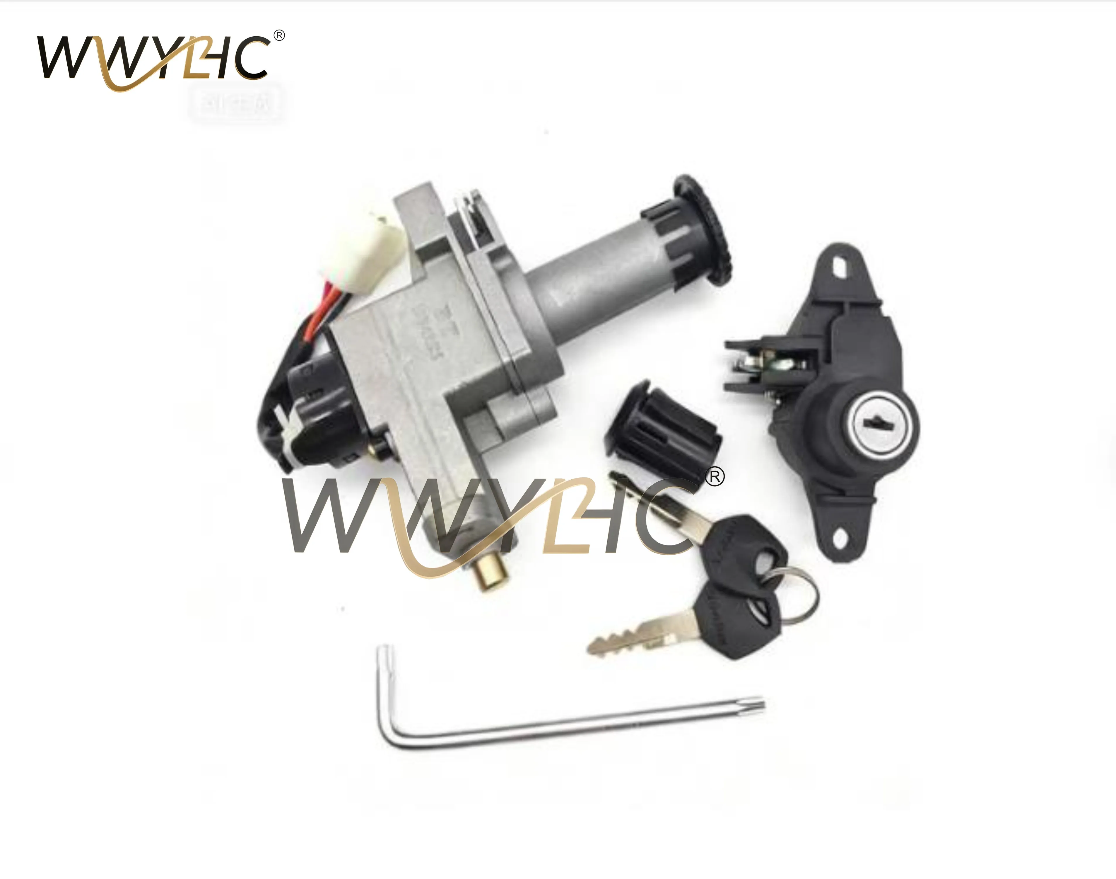 Motorcycle Fuel Tank Cap Lock Ignition Switch Lock Set Seat Lock Set With Keys For HJ125T-7/8/11A