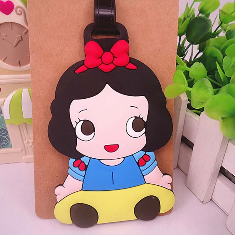 Lovely Disney Princess Travel Accessories Luggage Tag Silica Gel Suitcase ID Addres Holder Baggage Boarding Tag Portable Label