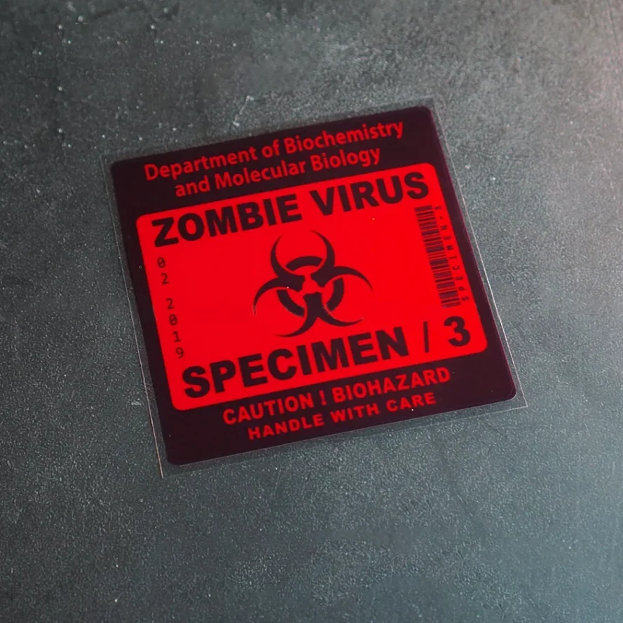 Biochemical Warning Specimen Virus Caution Car Sticker Vinyl Tape Decal for Auto Triangle Window Tail Body