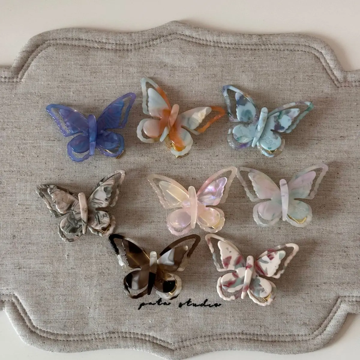 French Elegant Acetic Acid Butterfly Hair Clip Girl Fairy Hair Clip Temperament Bangs Clip Summer Beach Trendy Hair Accessories