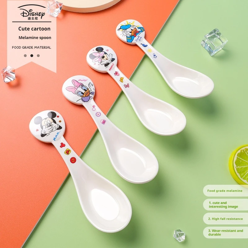 

New Disney Series Kawaii Children Spoon Tableware Spoon Soup Cartoon Cartoon Character Mickey Minnie Children Melamine Spoon.