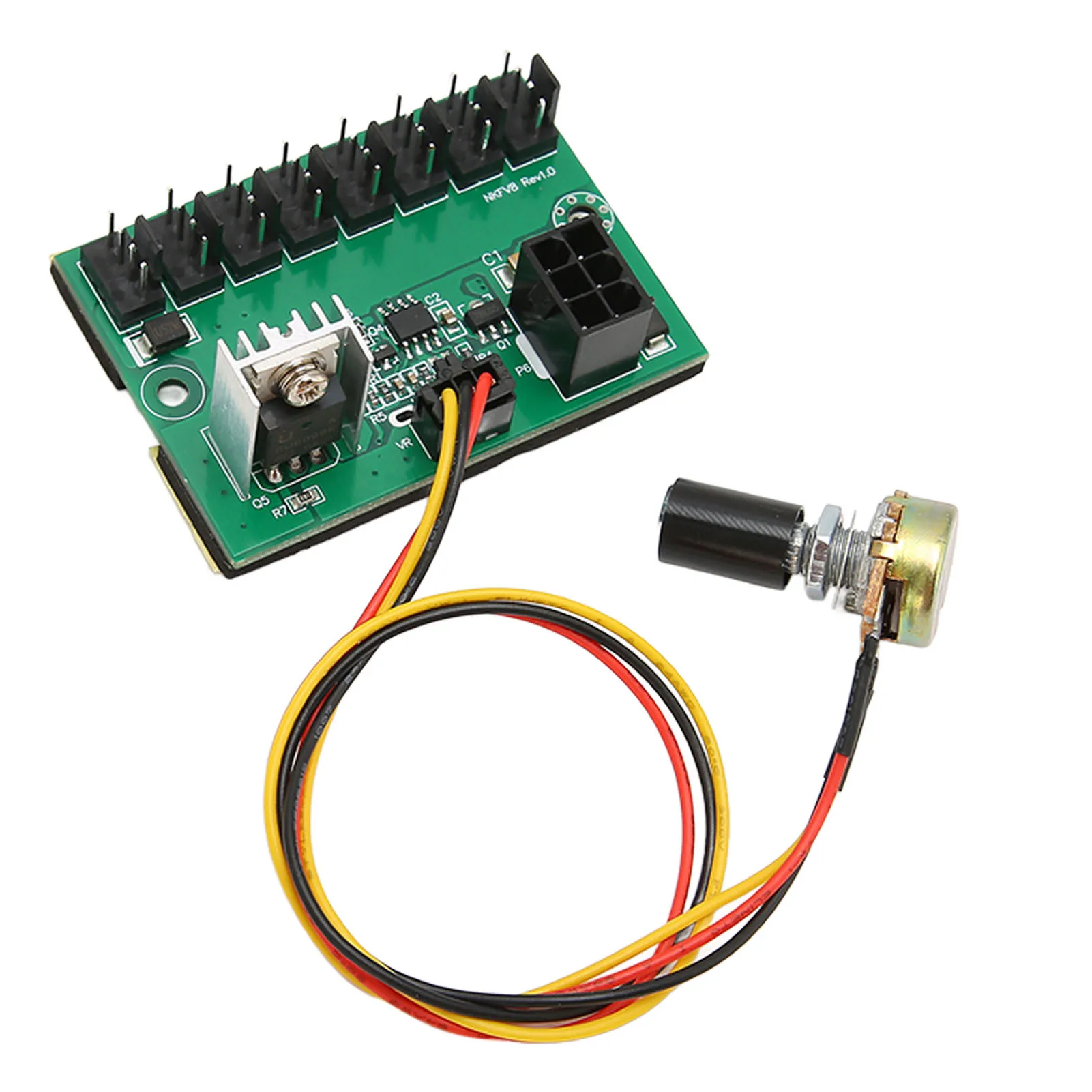 PC Fan Hub 2 Pin 3 Pin 4 Pin Fan Adapter PWM PC Case Cooling Fan Hub Voltage Regulator 8 Way Splitter 12V Speed ​​Controller