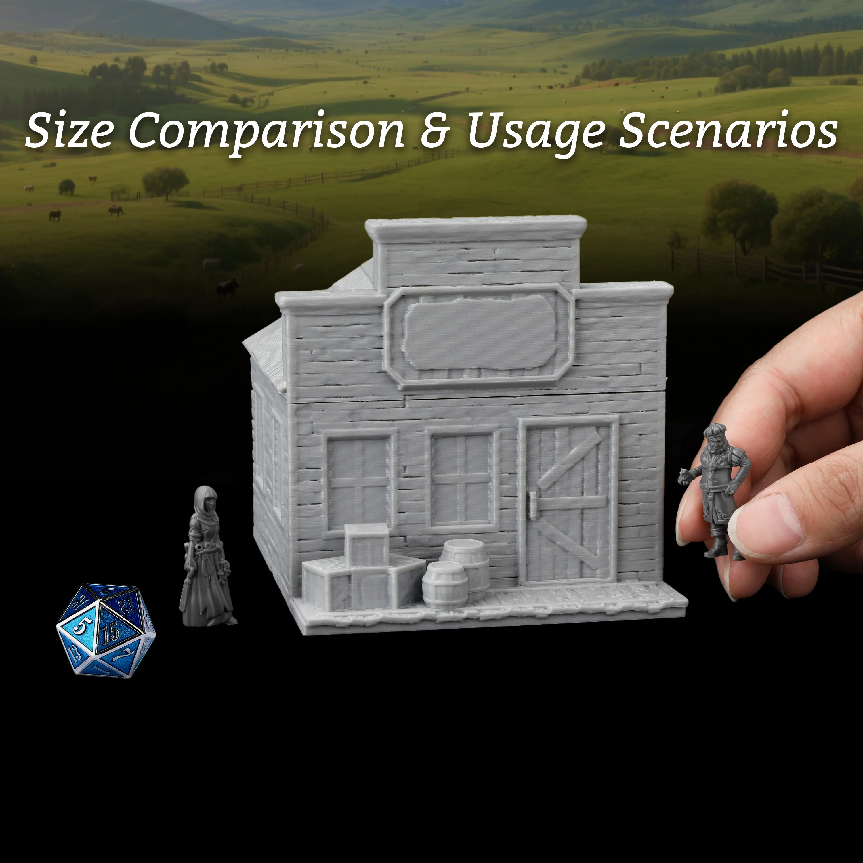 TTRPG General Store Miniature – Western Terrain for RPG Towns & Adventures, Desert Props for Trading Post & Roleplay
