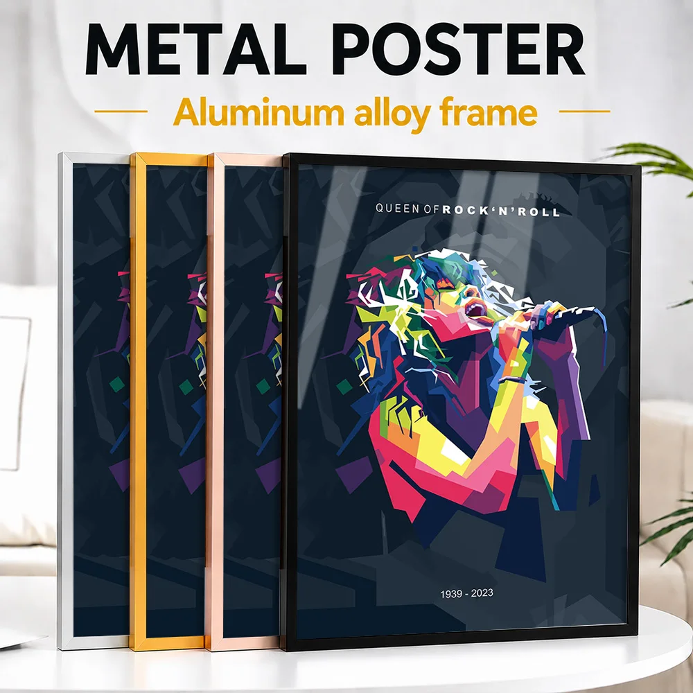 Tina Turner Live Performance Portrait Framed Aluminum Metal Poster Customized Recording Tribute Wall Art Ideal For Music Room