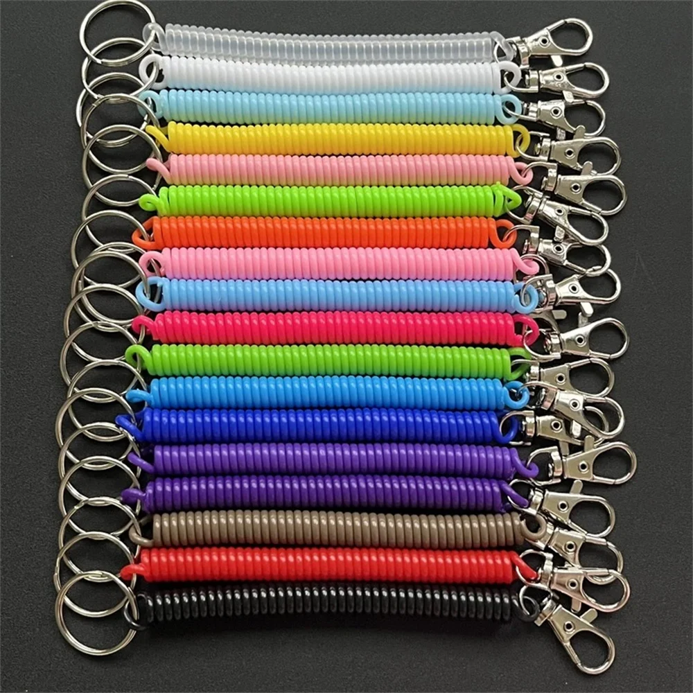 Colorful Plastic Spiral Tension Chain Keychain Set