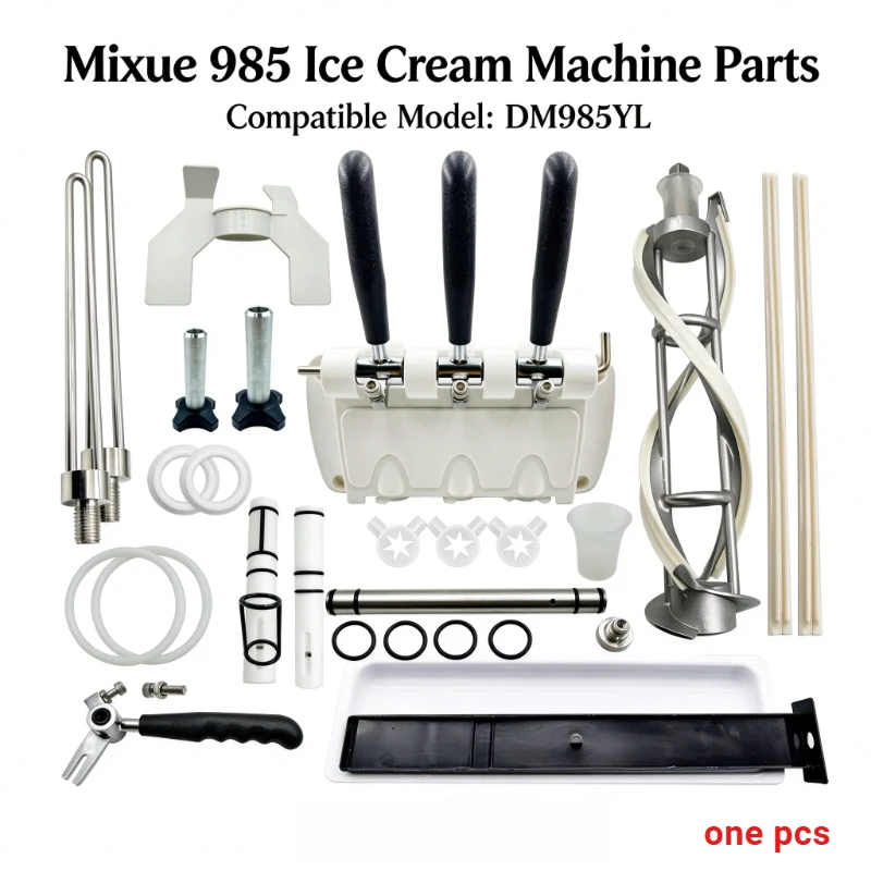 Replacement Parts for Mixue DM985 Ice Cream Machine Beater Support Bushing Outlet Valve Drip Tray Seal Bushing Beater Shaft
