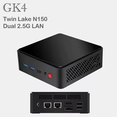 GK4 Dual 2.5G LAN Mini PC Intel Twin Lake N150 16GB 512GB Windows 11 Pro Gaming Computer i226-V Pfsense HDMI DP Type-C Win 11