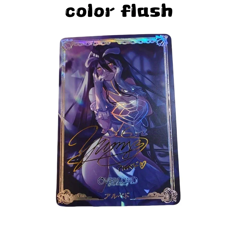 

DIY Overlord Albedo Original Series Golden Sign Color Flash Anime Peripheral Game Collection Card Holiday Gift for Children