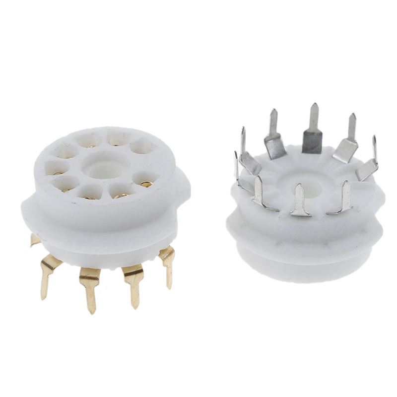1ชิ้น9Pin ชุบทอง PCB ฐานซ็อกเก็ตหลอดเซรามิกสำหรับ ECC83 12AU7 12AX7