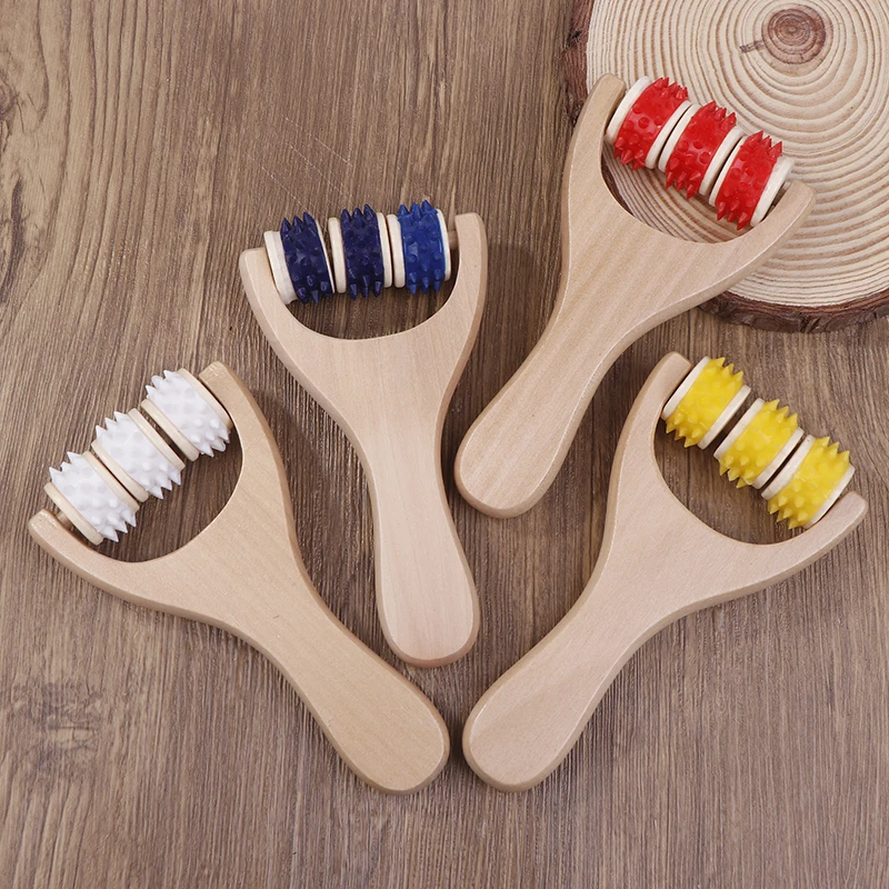 

Wooden Handle Roller Massager Manual Calf Meridian Roller Massage Stick Back Massager