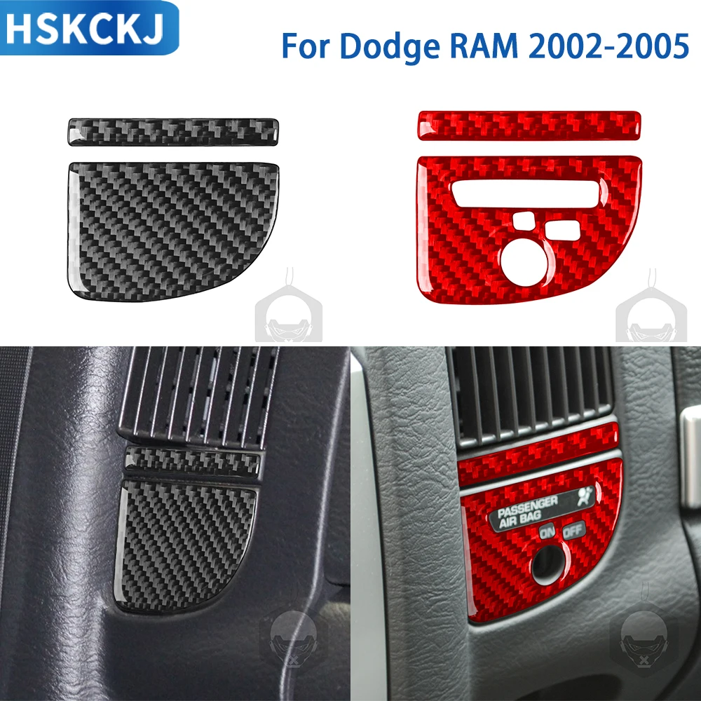 

For Dodge RAM 2002 2003 2004 2005 Accessories Carbon Fiber Car Interior Central Air Outlet Panel Trim Sticker Decoration