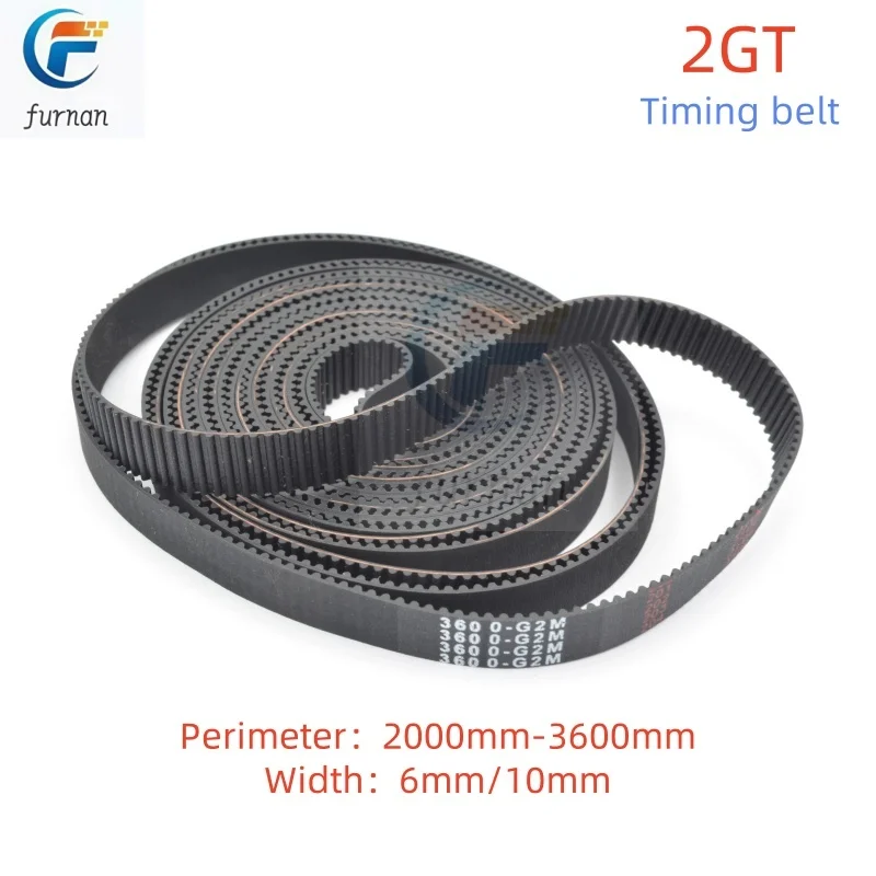 3D Printer 2M 2GT Timing Belt Lp=2000mm-3600 mm Width 6mm 10mm 15mm Rubbe