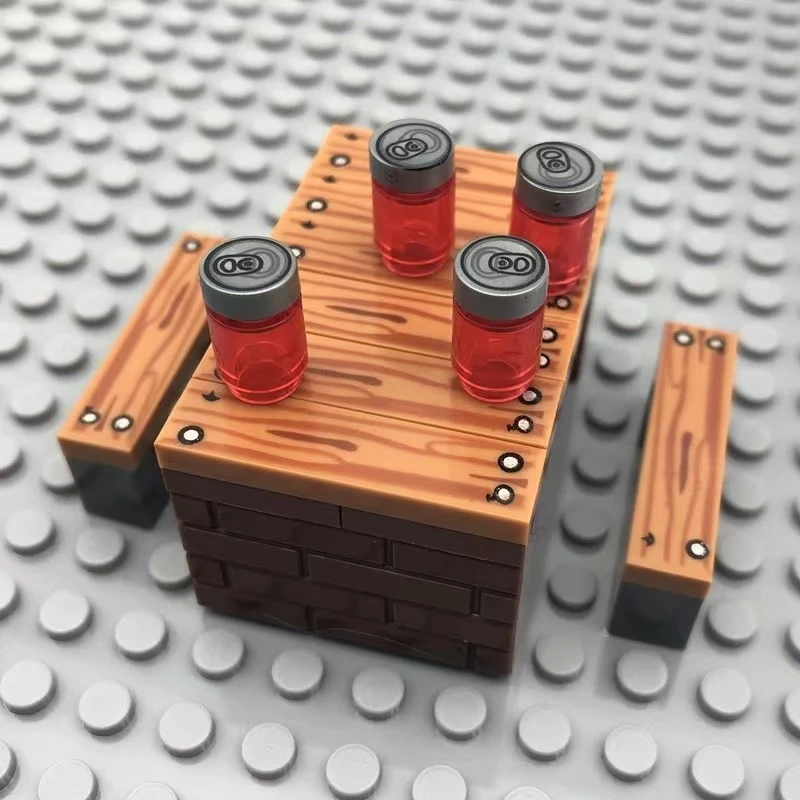 木目模様の平らなパネルを備えた小さな粒子の積み木は、DIYのパズル玩具や教育活動に最適です。