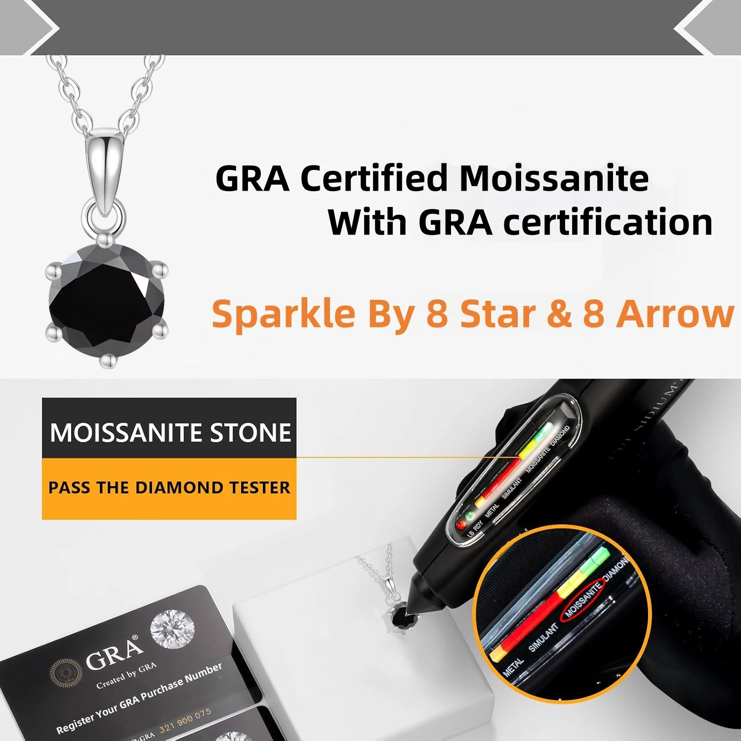 

LAMVOICE jewelry for women,christmas gift, high quality jewelry, Hypoallergenic necklace, 1 carat moissanite necklace for women