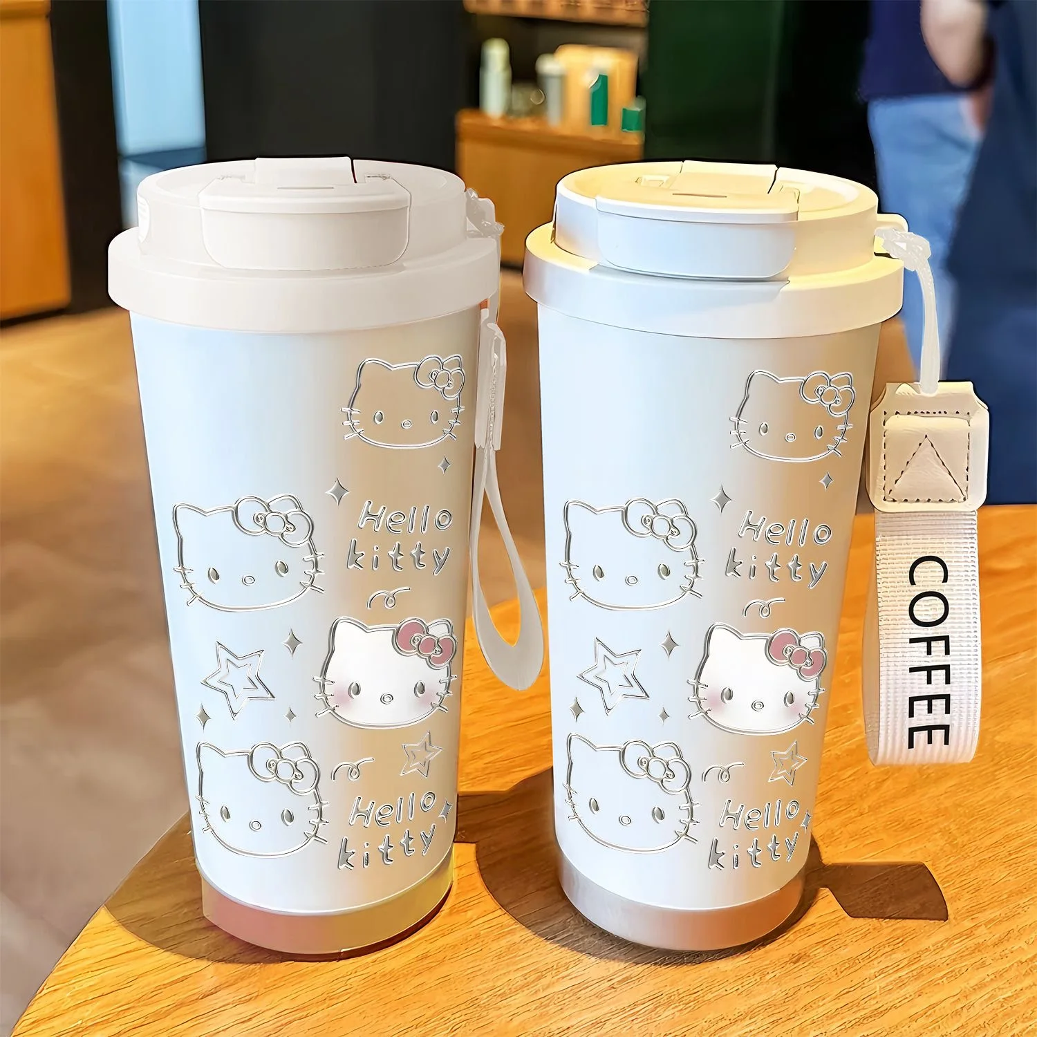 

Аниме Kawaii Hello Kitty термочашка мультфильм милый котенок кошка большая емкость студенческие чашки портативный двойной напиток кофе соломинка подарок