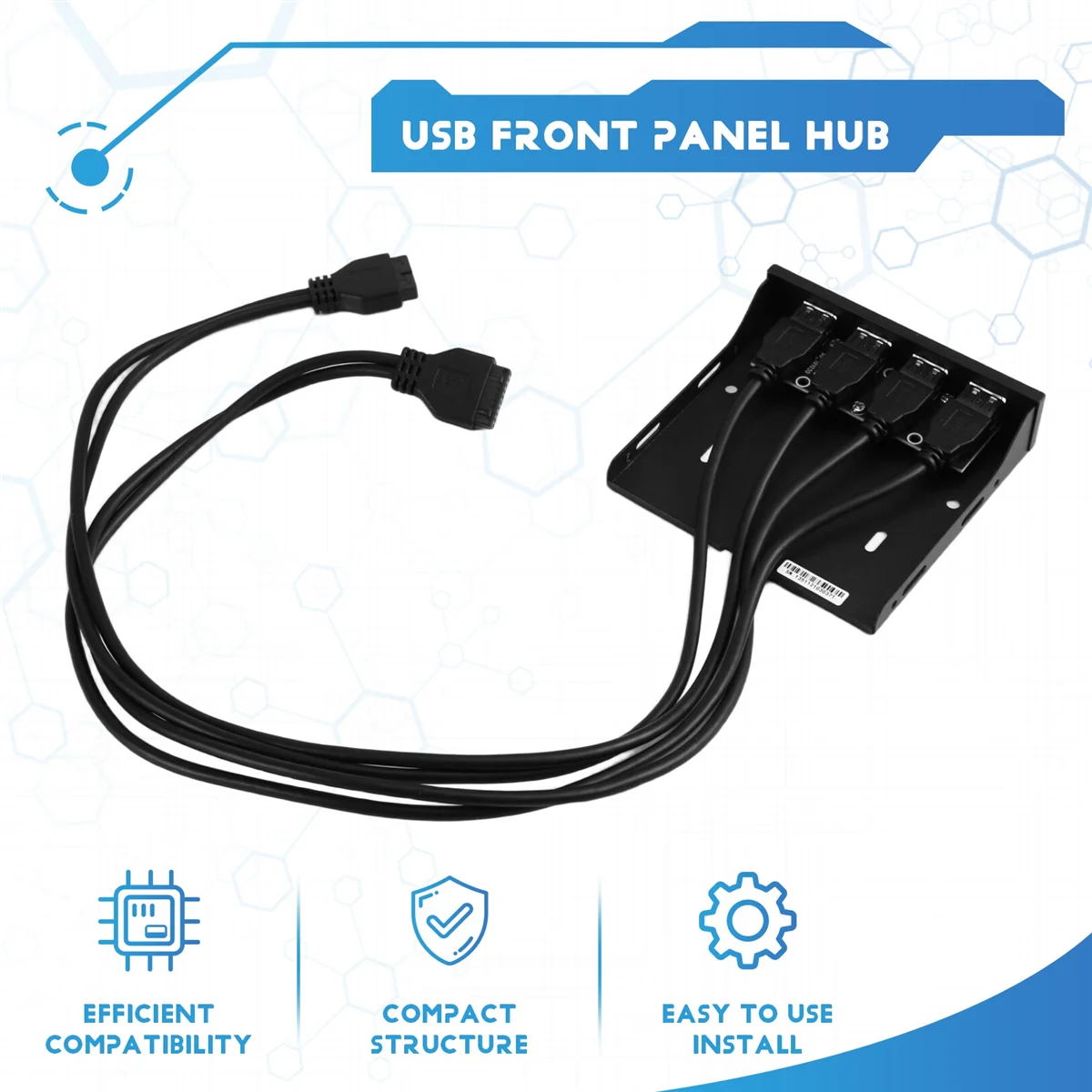 FZFZ USB 3.0 4포트 전면 패널 USB3.0 3.5인치 플로피 전면 패널 내부 브래킷 어댑터 (데스크탑용 3.5인치 플로피 베이)