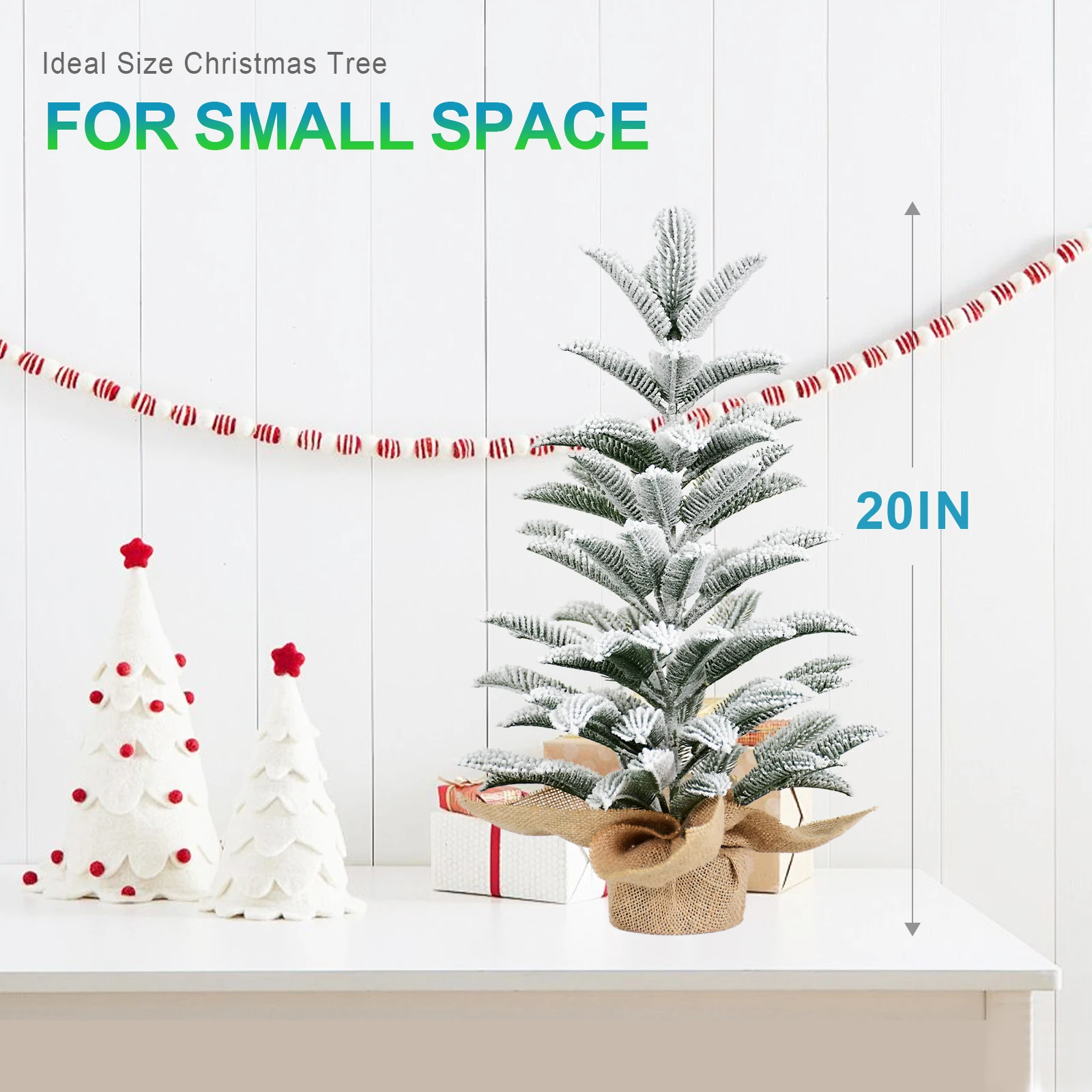 High-quality snowy Christmas tree tabletop decorations, exquisite styling, easy to install