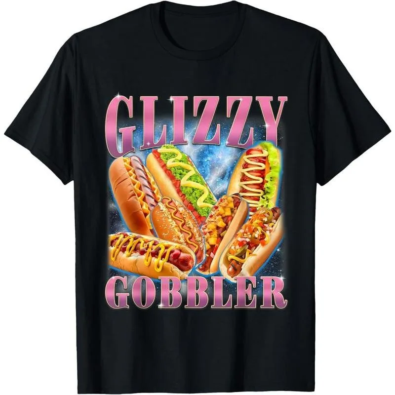 

Glizzy Gobbler T Shirt Funny Hot Dog Meme Graphic Tee Food Lover Humor Gift Casual Summer Short Sleeve Tops S-3XL