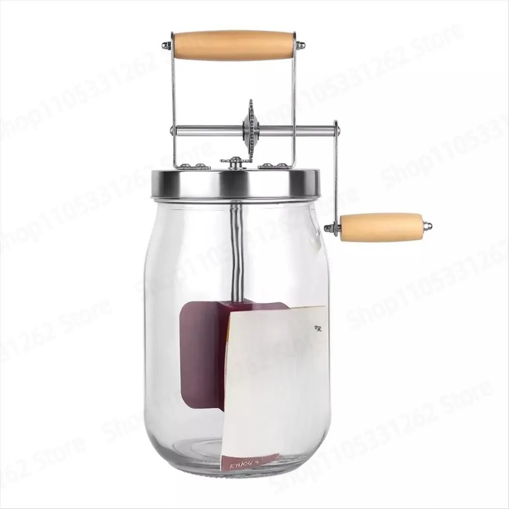 Glass butter churn butter mixing bottle milk mixer tool kit set pack