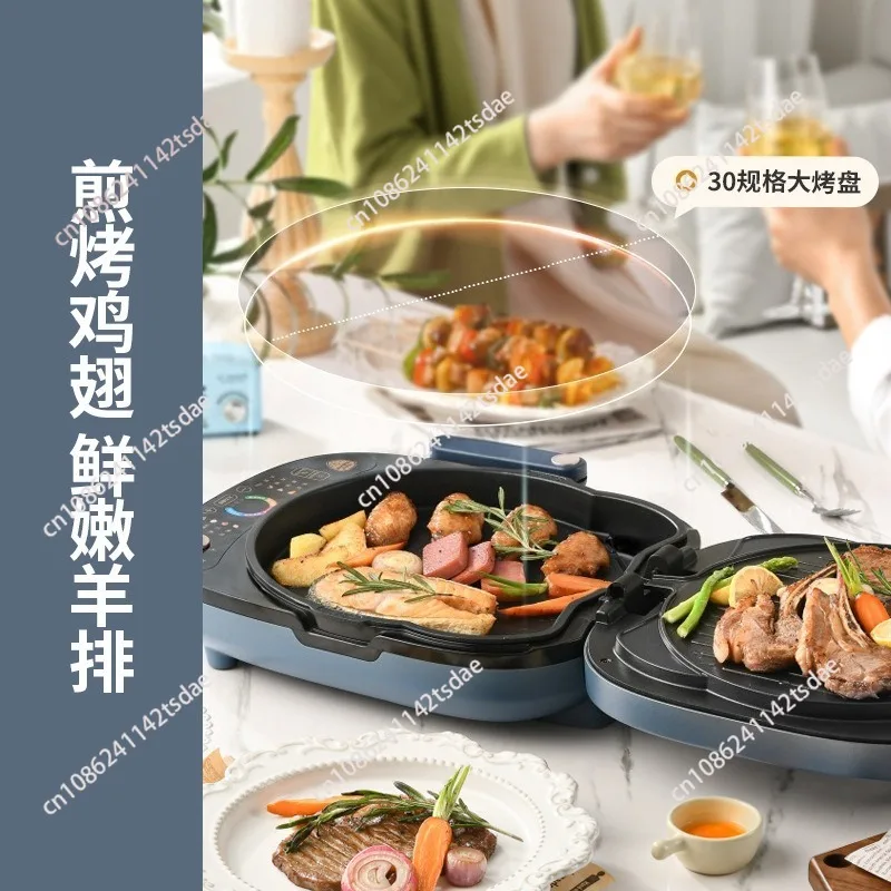 LR‑D3088S Zero‑Fluorine Titanium Porcelain Non‑Stick Electric Pancake Pan, Detachable Washable Baking & Frying Cooker
